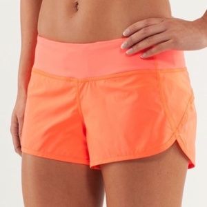 Lululemon speed up 2.5 shorts bright coral size 10